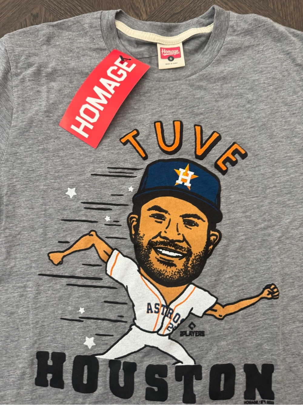 HOMAGE Gray Houston 'Tuve' Caricature Short Sleeve Tee